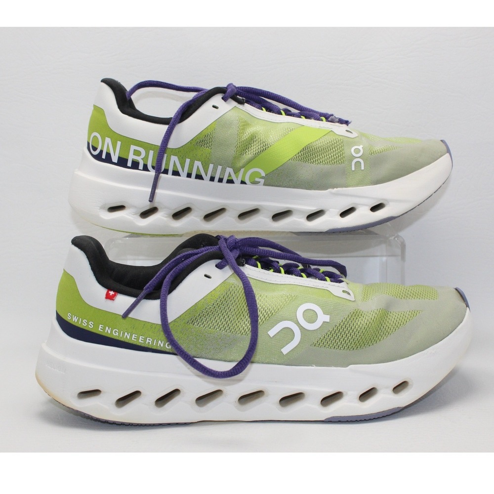 On Cloudsurfer Running Shoes Lime Green White Purple 3WE30052559 Womens 9.5